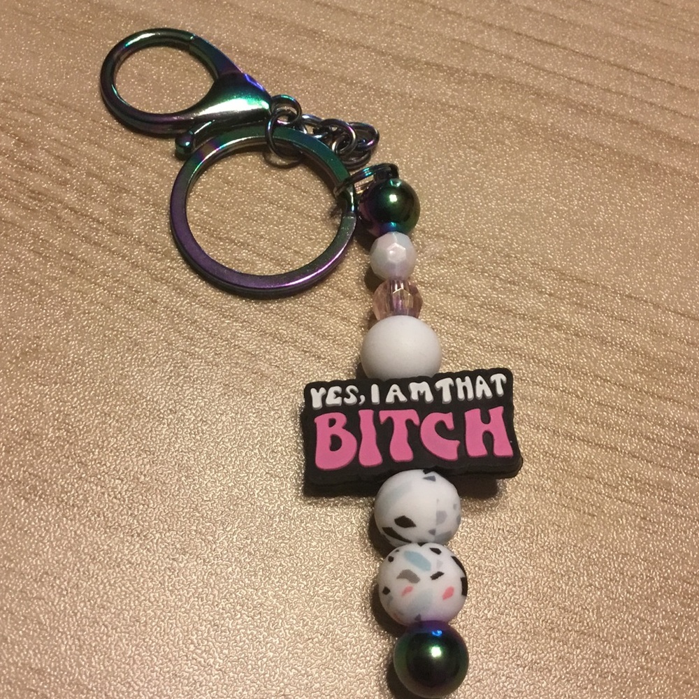 Colorful Keychain with Statement Charm